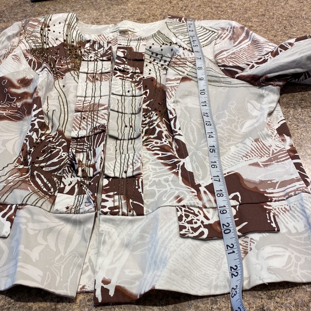 Coldwater Creek Brown and Tan Blazer Jacket 14 - Picture 9 of 16